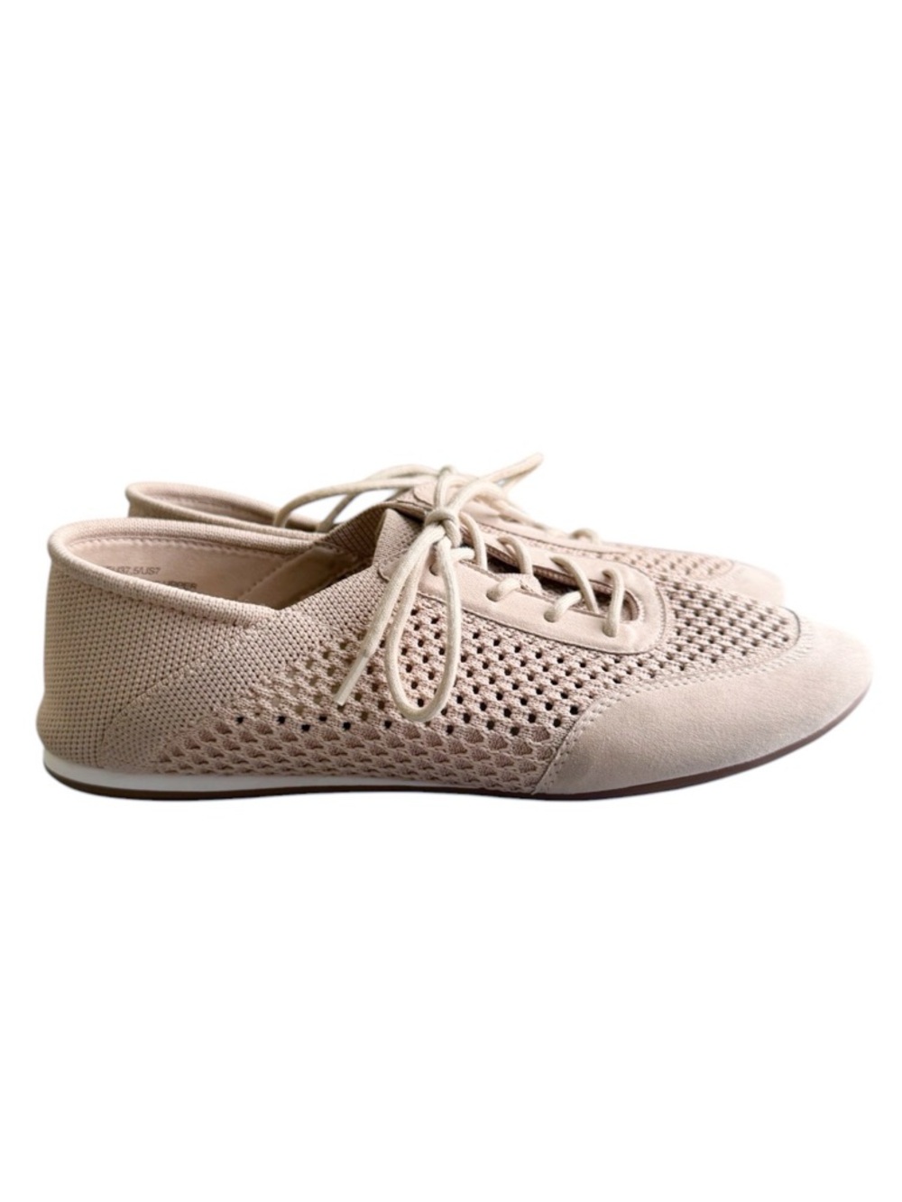 Women's Knit Lace-Up Sneakers in Nude - Picture 6 of 10